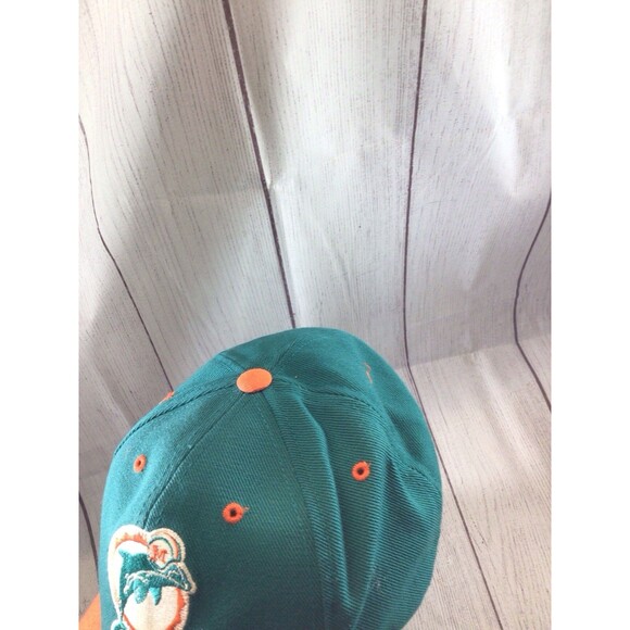 Vintage Miami Dolphins Two Tone Snapback Orange and Teal 1970s Logo Hat NFL - Picture 5 of 13